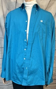 Cinch Long Sleeve Teal Button Up Shirt Size Large - Picture 1 of 5