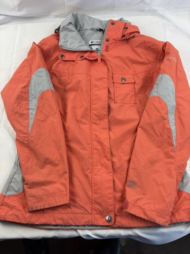 VETEMENTS Columbia Giacca Donna M Rosa Arancione Switchback Shell Giacca a Vento Zip Felpa con Cappuccio