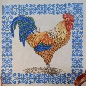 Cross Stitch "FRENCH ROOSTER BANTAM" pattern ~ chicken, bird - Picture 1 of 1