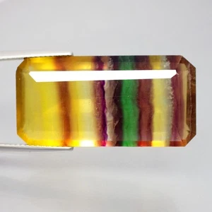 40.39 Ct Bi-Color Flourite Flashing (30 x 15) 100% Natural Octagon Cut Gemstones - Picture 1 of 7