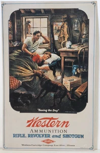 Vintage 1993 Winchester Western Munition "Saving The Day" Blechschild 16" x 10" - Bild 1 von 10