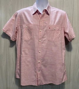 IZOD Salzwasser Hemd Herren L gewaschen rot gestreift Kurzarm Button Down - Bild 1 von 8