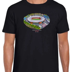 Arsenal Around The Grounds The Emirates Stadium Aquarell Schwarz T-Shirt Tee - Bild 1 von 5