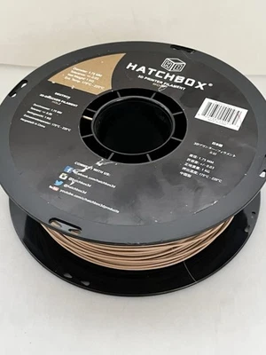 HATCHBOX 1.75mm Wood PLA 3D Printer Filament, 1 KG Spool - Image 1 of 4