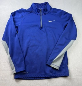 Nike Therma-Fit Pullover Mens Small Blue Gray Half Zip Athletic Training Jacket - Picture 1 of 11