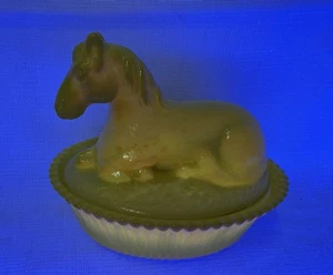 Pusteblume bedeckt Pony Pferd auf geripptem Nest - Bild 1 von 8