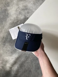 !BNWT Nike RF Rodger Federer Tennis Visor Hat Cap Featherlight Women Navy - Picture 1 of 11