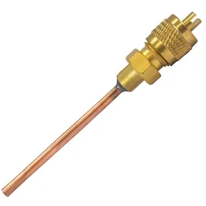 Appli Parts APVS-14182 1/4 in SAE Access Schrader Valve x 1/8 ODF x 2 in Copper - Picture 1 of 8