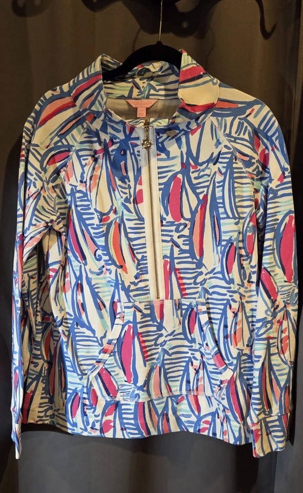 Lilly Pulitzer Skipper Popover Rojo Derecho Retorno Velero Talla Grande Estilo 33261 Foto 1 de 4