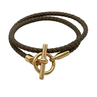 Auténtico brazalete HERMES Glenan - Etoupe oro rosa herrajes de cuero ninguno Foto 1 de 4