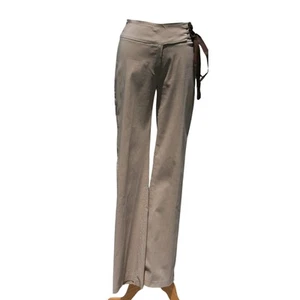 Cache Flat Front Zipper Stretch Pant NEW Size S Beige Tan Adjustable Belt $128 - Picture 1 of 4