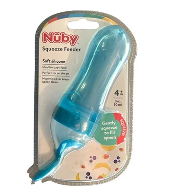 Alimentador de silicona Nuby azul, nuevo en paquete Foto 1 de 2