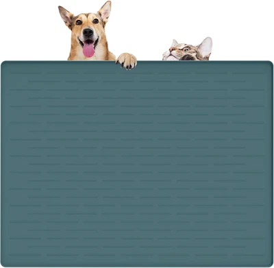 32" X 24" Large Pet Food Mat, Silicone Dog Mats for Food and Water, Nonslip Pet  — 第 1/4 张图片