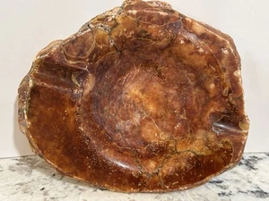 Vintage Alabaster Mid Century Modern MCM Carved Ashtray Heavy Stone Catchall 6” - Picture 1 of 16