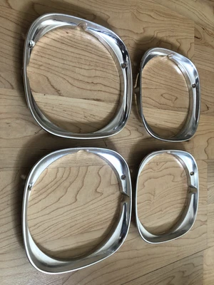 1970 1971 1972 Pontiac Lemans Tempest T-37 GT-37 "OEM" Headlight Bezels SET (4) - Image 1 of 4