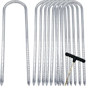 Trampoline Rebar Stakes Heavy Duty,Landscape Staples for Garden,Tent Stakes,M... - Picture 1 of 7