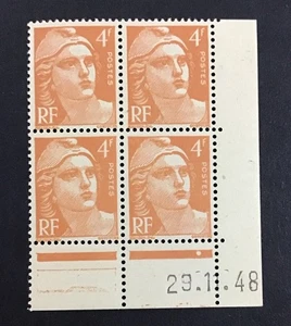 FRANKREICH 1948-1949 VZ MNH Sc#597 Blk of 4, (W45) - Bild 1 von 2