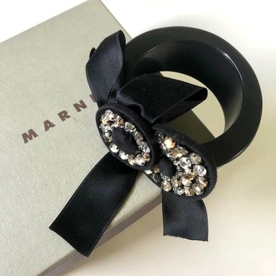 Pulsera MARNI Brazalete Madera Negra con Cuentas Elegante Accesorio Joyería Foto 1 de 4