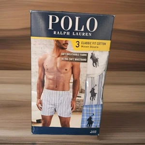 POLO Ralph Lauren Herren 3er Pack Classic Fit Cotton Woven Boxershorts MEDIUM Butter Cotton - Bild 1 von 3