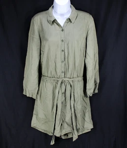 Abercrombie and Fitch Romper Women's MT M Tall Olive Green Utility Button Front - Picture 1 of 7