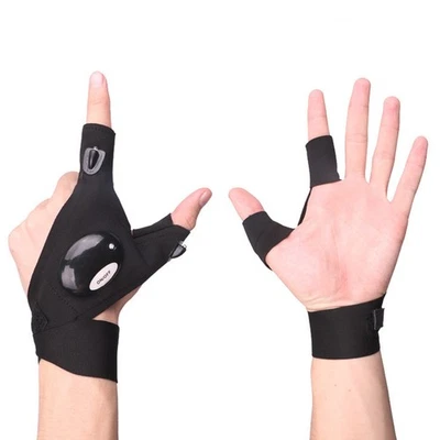 LED Luminous Fishing Lightweight Cotton PP 2 PCS Flashlight Half Finger - image 1 of 4