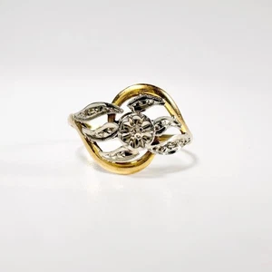 Antique 18k gold Fine yellow and white maiden ring - Picture 1 of 9