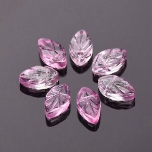 10pcs 11x6mm Leaf Petal Crystal Lampwork Glass Loose Top Drilled Pendants Beads