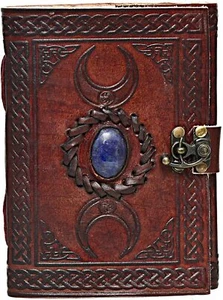 3 Moon Blue Lapiz Embossed Vintage Leather Journal | 240 Deckle Edge Paper (7X5) - Bild 1 von 7