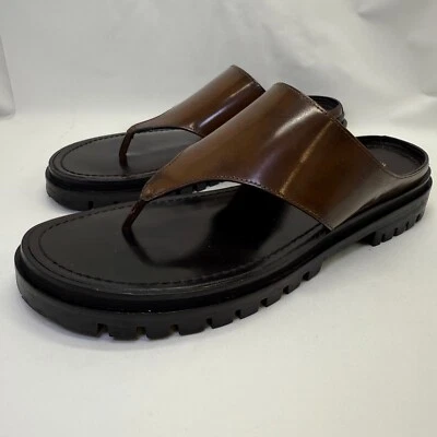 Zara Lug Soles thong slides Track sole Chunky Platform Brown Slides Size 40 - Image 1 of 4