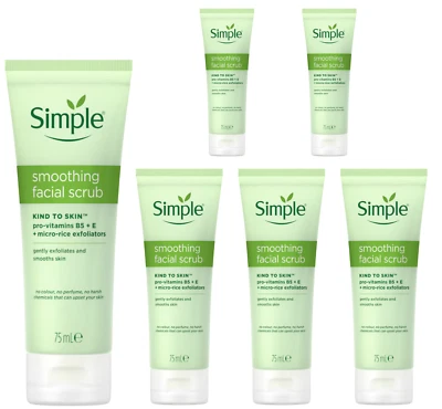 75ml Simple Kind To Skin Smoothing Facial Scrub Sold In Packs Of 3 & 6 - Image 1 of 4