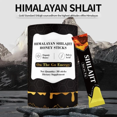 Palitos de Shilajit del Himalaya con Miel Orgánica Mejor Alt Pure, Naturalmente Más Dulces Foto 1 de 4