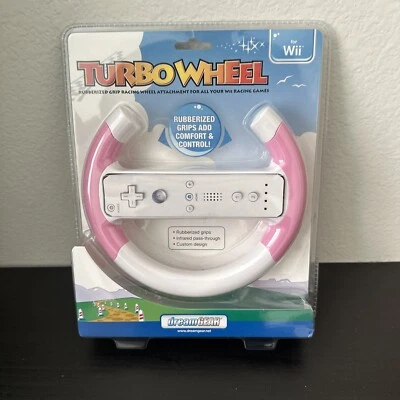 DreamGear Pink Turbo Wheel Attachment For Nintendo Wii - New Sealed - Image 1 of 2