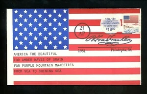 US FDC #1891 LGS 1981 Philadelphia PA Flag Lighthouse Unofficial Plate #1 Label - Picture 1 of 2