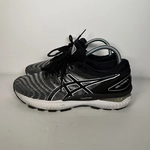 Asics Gel Nimbus 22 Wide Running Shoes Women 8 Black White Athletic Sneakers - Picture 1 of 10