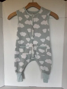 Vaenait Baby Sleep Sack w/Legs Cotton Zip Blue with Clouds 1t-3t Front Pockets - Picture 1 of 10
