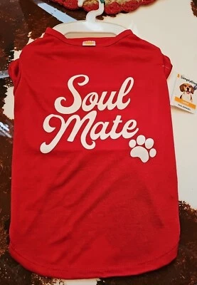 SIMPLY DOG PUPPY OUTFIT APPAREL VALENTINE RED SOUL MATE COAT JACKET PJ LARGE NWT - Image 1 of 4