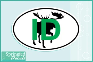 IDAHO MOOSE EURO DECAL Vinyl Decal Car Truck Window Sticker Moose Hunting - Afbeelding 1 van 1