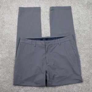 Vineyard Vines On The Go Pants Mens 34x32 Gray Cotton/Nylon Stretch Straight leg - Picture 1 of 13