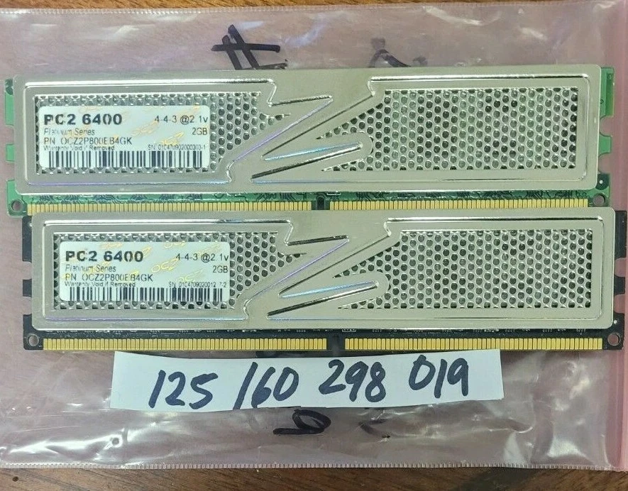  4GB (2 x 2GB) 240-Pin DDR2 SDRAM DDR2 800 (PC2 6400)  NON-ECC DESKTOP  2.1VOLT  - Image 1 of 1