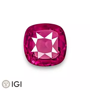 IGI Certified MOZAMBIQUE Ruby 4.01 Ct. Natural Untreated CUSHION Eye-Clean RARE - Picture 1 of 7