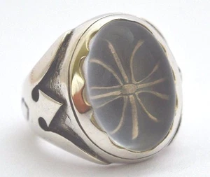 Anello in argento sterling 925. Quarzo con croce. Varie misure.  - Foto 1 di 11