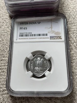 INDIA 5 Paise 1972 (1972B), Gem Proof, NGC PF 65, High Grade, Excellent Surfaces - Image 1 of 2