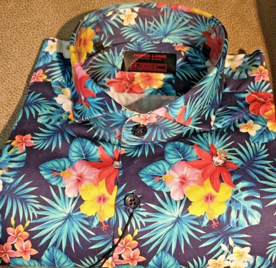 NWT Jared Lang Men's Size M Long Sleeve Button Down Shirt Fancy Abstract Floral/ - Image 1 of 4
