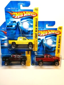 2007 New Models Hot Wheels DODGE RAM 1500 #005 Lot of 3 In Black, Red, Yellow - Picture 1 of 9