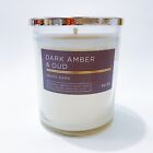 1x WHITE BARN Bath & Body Works DARK AMBER & OUD Single Wick Candle 8oz NEW