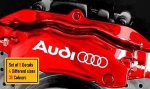 8 x Compatible with Audi Ring (different style) Brake Caliper Decals Stickers - Picture 1 of 5