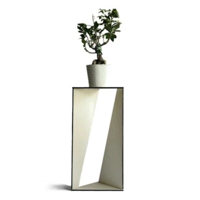 Modern Tall Triangle Wooden Pot Plant Stand Corner Table Cabinet Accent Flower - Image 1 of 4