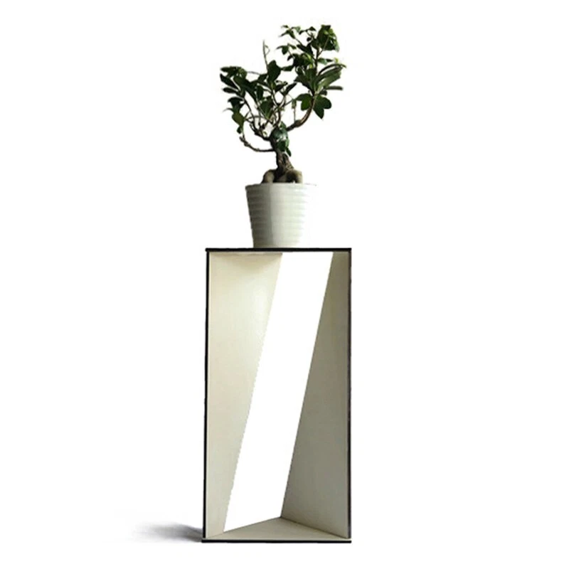 Modern Tall Triangle Wooden Pot Plant Stand Corner Table Cabinet Accent Flower - Image 1 of 4