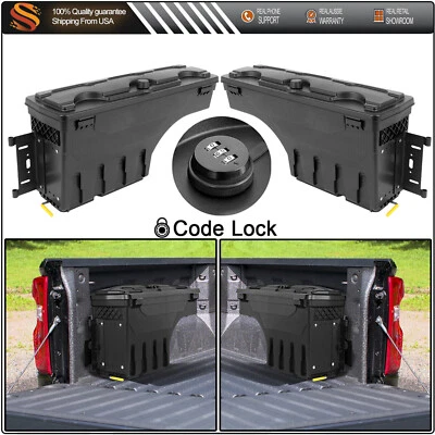 For 02-18 Dodge Ram 1500 2500 3500 Truck Bed Storage Tool Box L+R Side Code Lock - Image 1 of 4