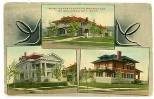 Postkarte - Oklahoma City Multi-View Picturing 3 Residences - 1909 - Bild 1 von 2